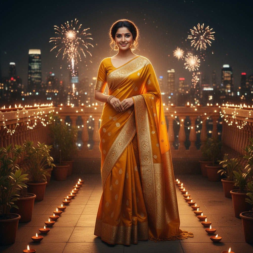 AI result: Diwali Night Glamour