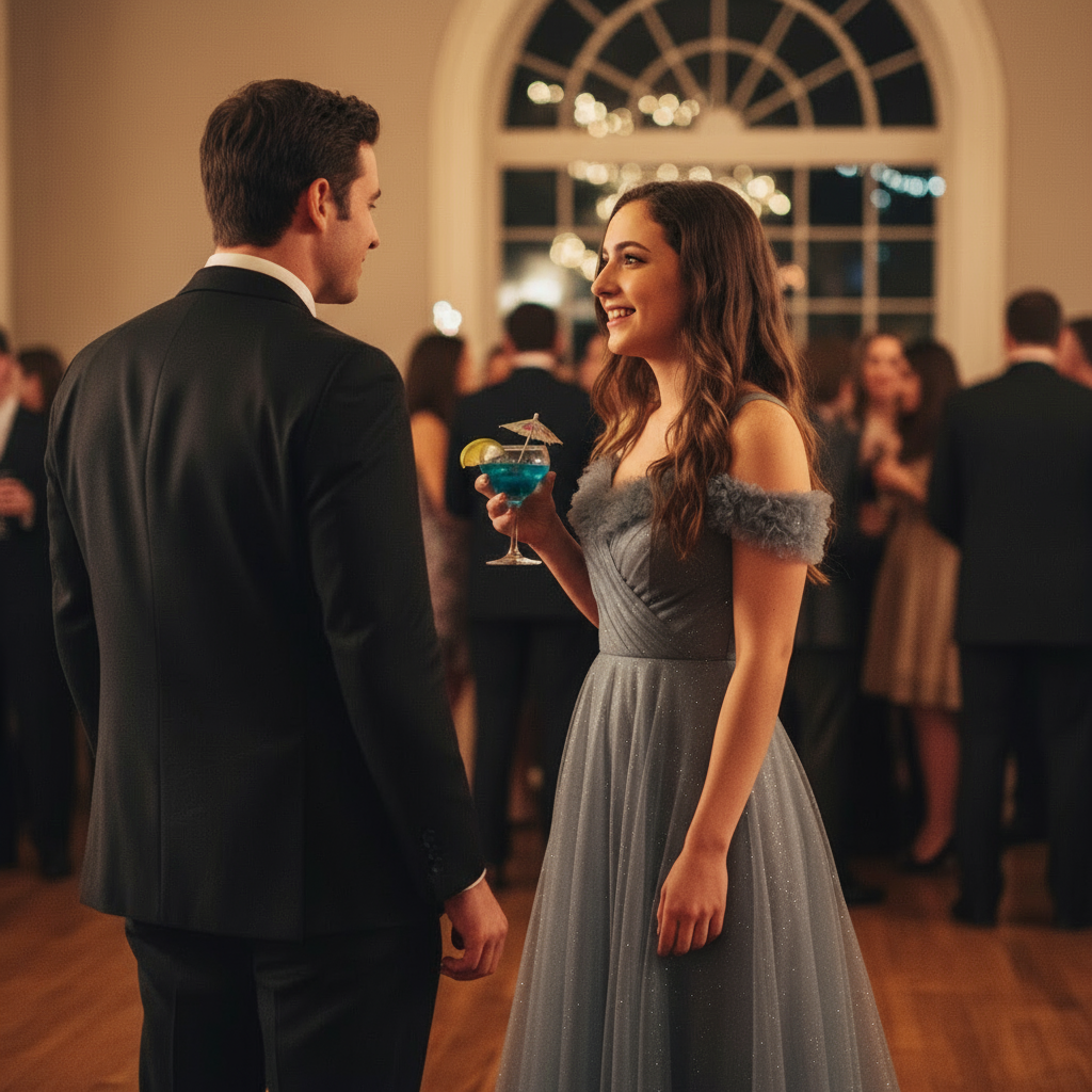 AI result: Silver Gray Evening Gown - Elegant Gala Look