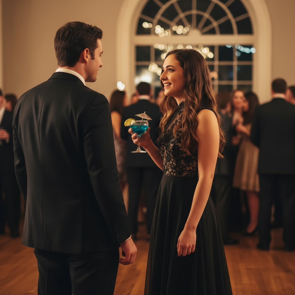 AI result: Classic Black Cocktail Dress - Timeless Elegance