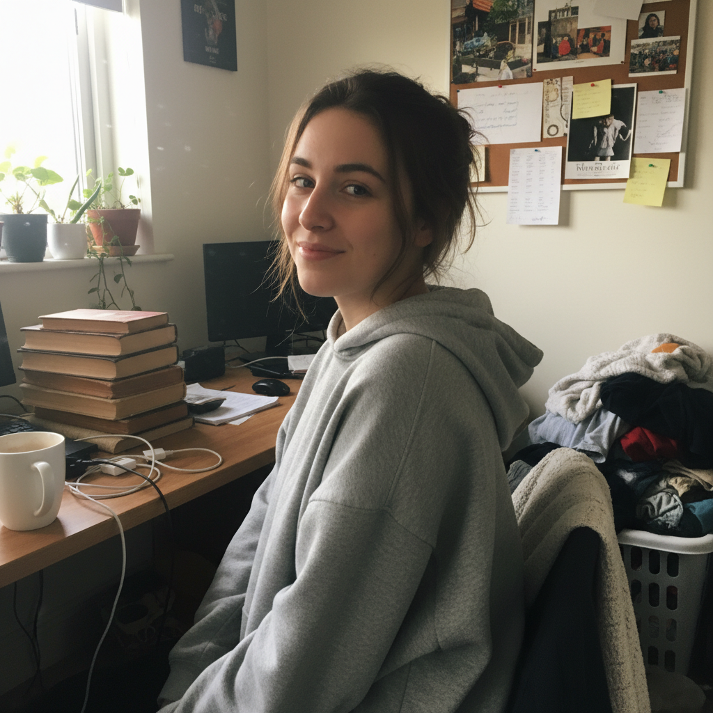 Original photo before AI editing - casual photo with cluttered background