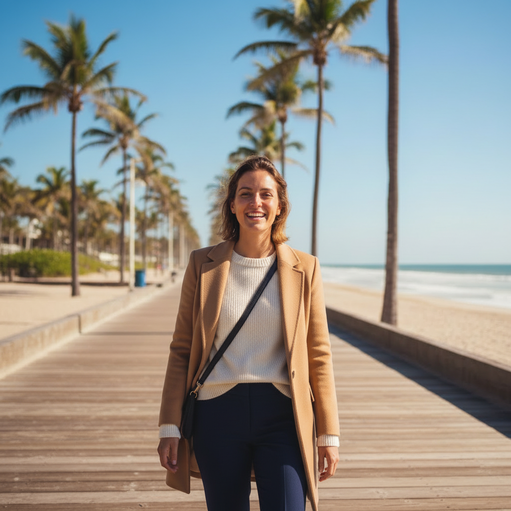 Same person with quiet luxury old money outfit