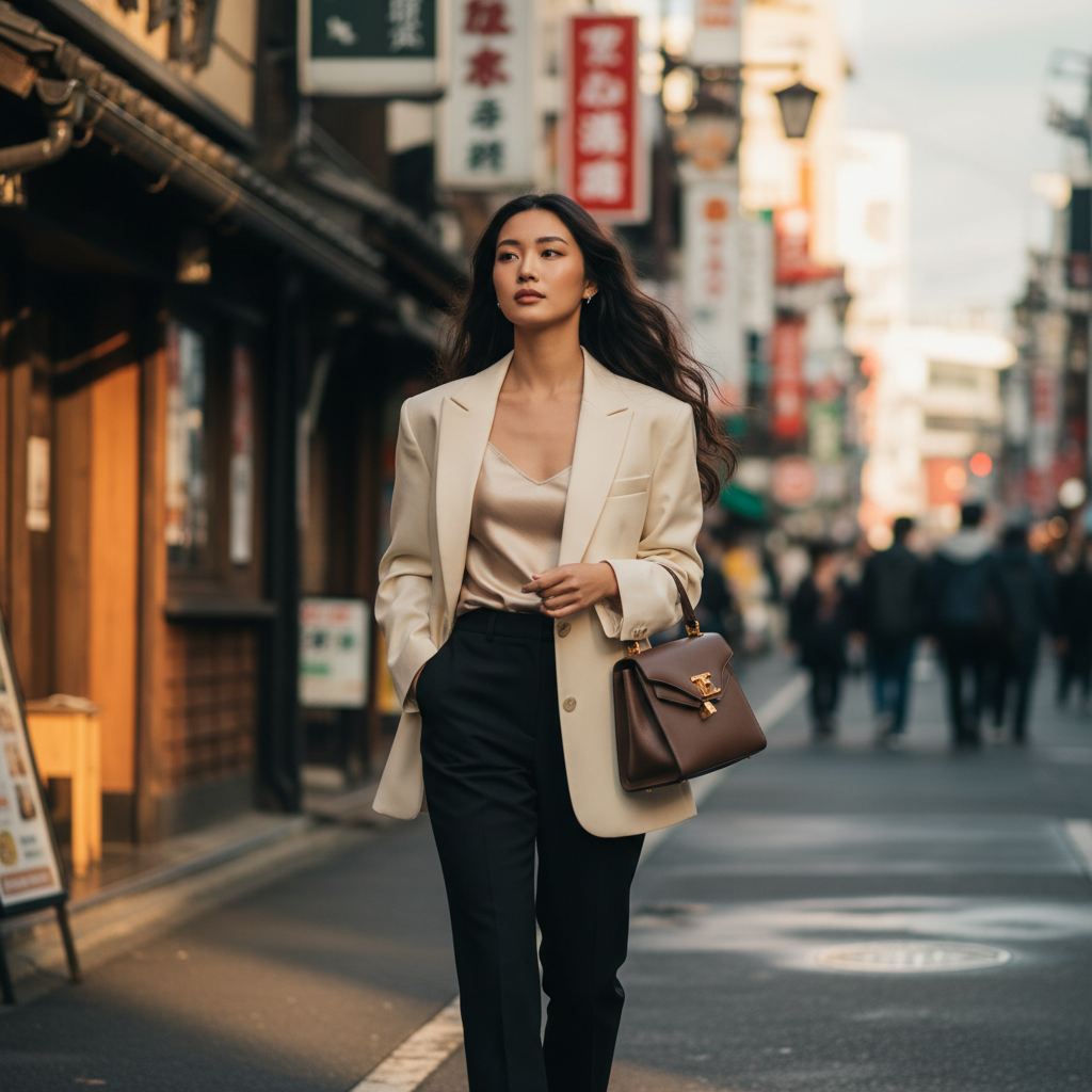 Original street fashion photo before AI transformation